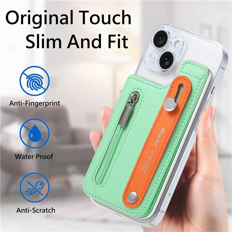 TASX KB-62 RFID Blocking Phone Wallet – Leather Card Bag with Wristband, Kickstand & Zipper