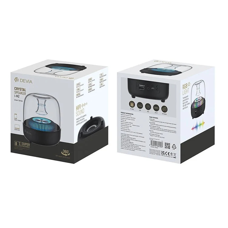 TASX Smart Series EM046 Crystal Bluetooth Speaker with RGB Light and HiFi Sound