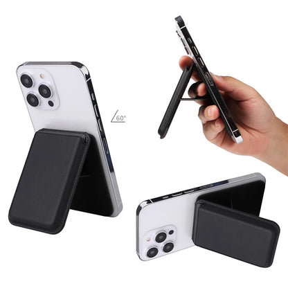 TASX G057 MagSafe Card Holder – PU Leather Back Attachment with Kickstand