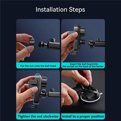 JOYROOM 15W Dual Coil Dashboard Wireless Car Charger LED Light JR-ZS246S