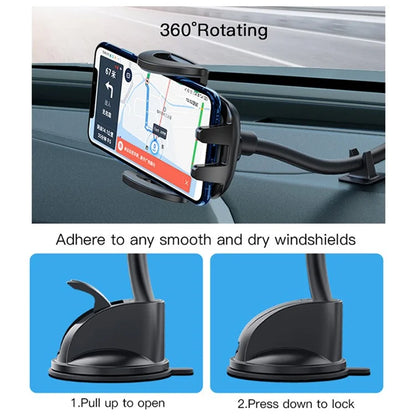 TASX C108 40cm Bendable Arm Car Phone Mount – Windshield Sucker Holder