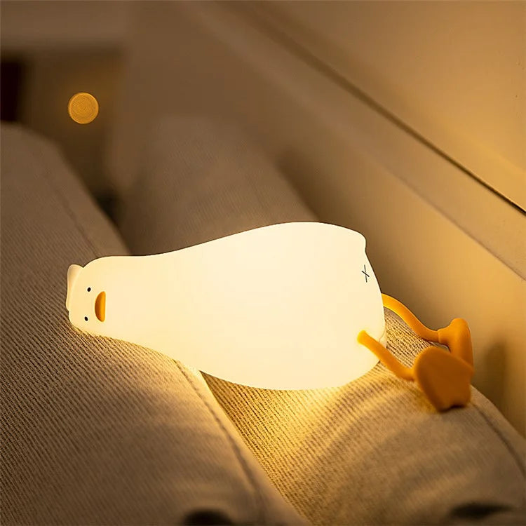 TASX Soft Silicone Duck Night Lamp with Touch Sensor and Timer