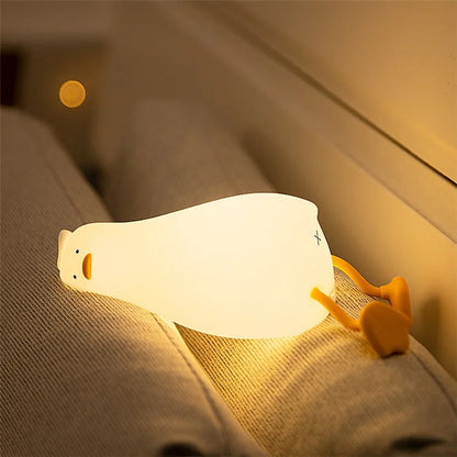 TASX Soft Silicone Duck Night Lamp with Touch Sensor and Timer