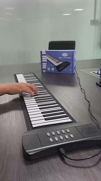 TASX Hand Roll Piano Pads Flexible Battery USB Powered (61 Keys)