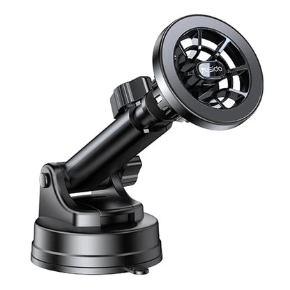 YESIDO C158 Ring-Shaped MagSafe Car Mount – Suction Cup Holder with Air Outlet Clip