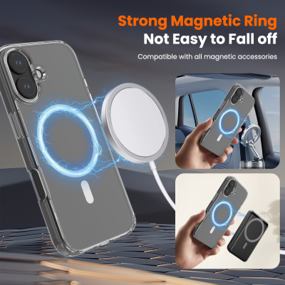 REDEFINE Ice-Transparent Magnetic Anti-Fall Case for iPhone 17 | MagSafe Clear Cover 6.6ft Protection